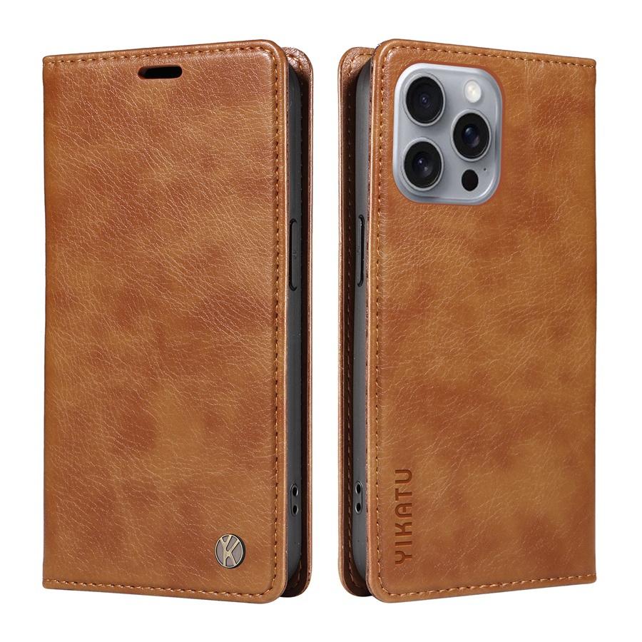 Premium-Leder-Handyhülle mit starkem Magnetverschluss für iPhone 16 Pro Max 16e 16 Plus 15 Pro 14 13 12 11 XR 7 8 Plus SE Brieftaschenetui mit Ständer und Kartenfächern