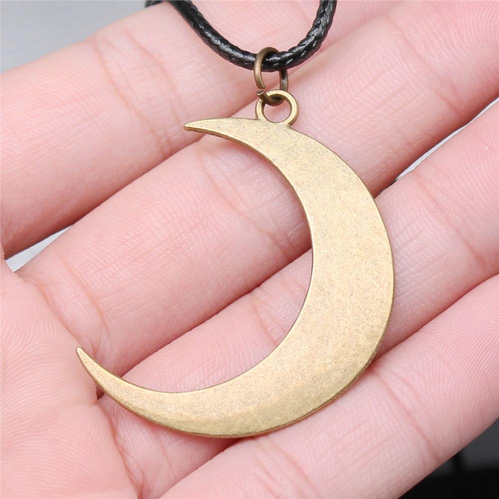 30 Styles Unisex Amulet Wicca Jewelry Gift Sun Moon Star Pentagram Pendant Necklace Black Leather Cord