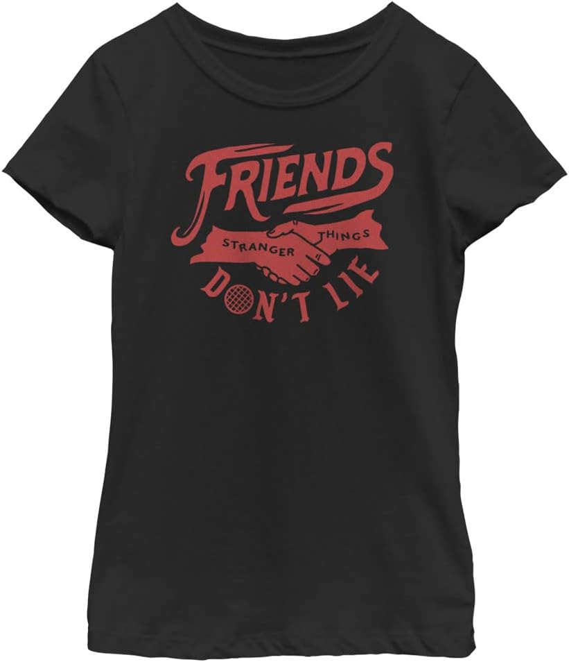 Netflix Stranger Things Friends Don t Lie Girls Short Sleeve Tee Shirt L