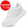 Lift Sneakers Herren Schuhe mit Erhöhung der Körpergröße, Einlegesohle 7 cm, Weiß/Schwarz, Größere Schuhe für Herren, Freizeit, Mode, Sport, Übergröße 38–45