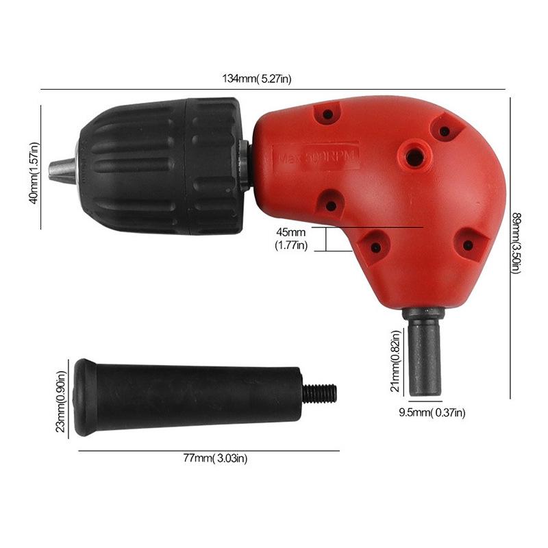 Right Angle Electric Drill Extension with Three-Jaw Chuck