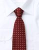 [Michiko London] Brand Necktie, Made in Japan, 100% Silk, Jacquard Weave, Small Pattern (Pattern A: Red)
