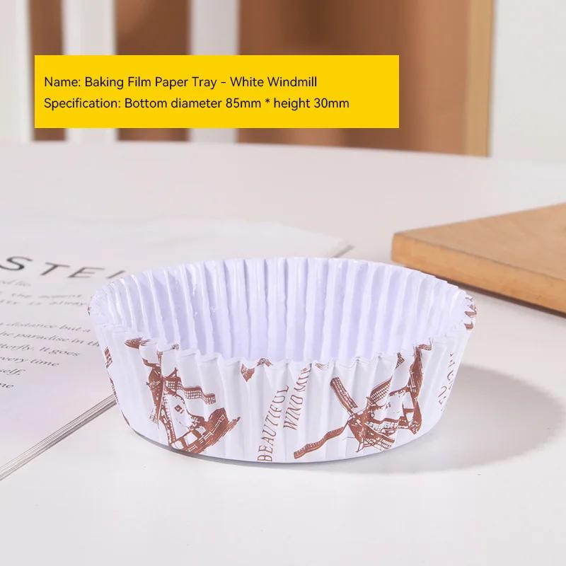 14*5*3cm 100pcs Disposable Muffin Cups Egg Tart Molds Heat Resistant Cupcake Cups Thickened Paper Cupcake Liner Mold Baking Tool