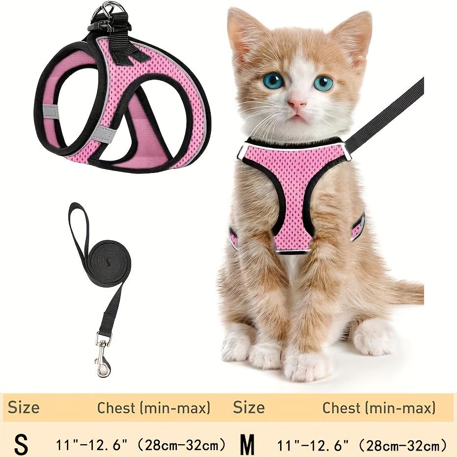 Cat Harness and Leash for Walking, Escape Proof Soft Adjustable Vest Harnesses for Cats, Easy Control Breathable Reflective Strips Jacket