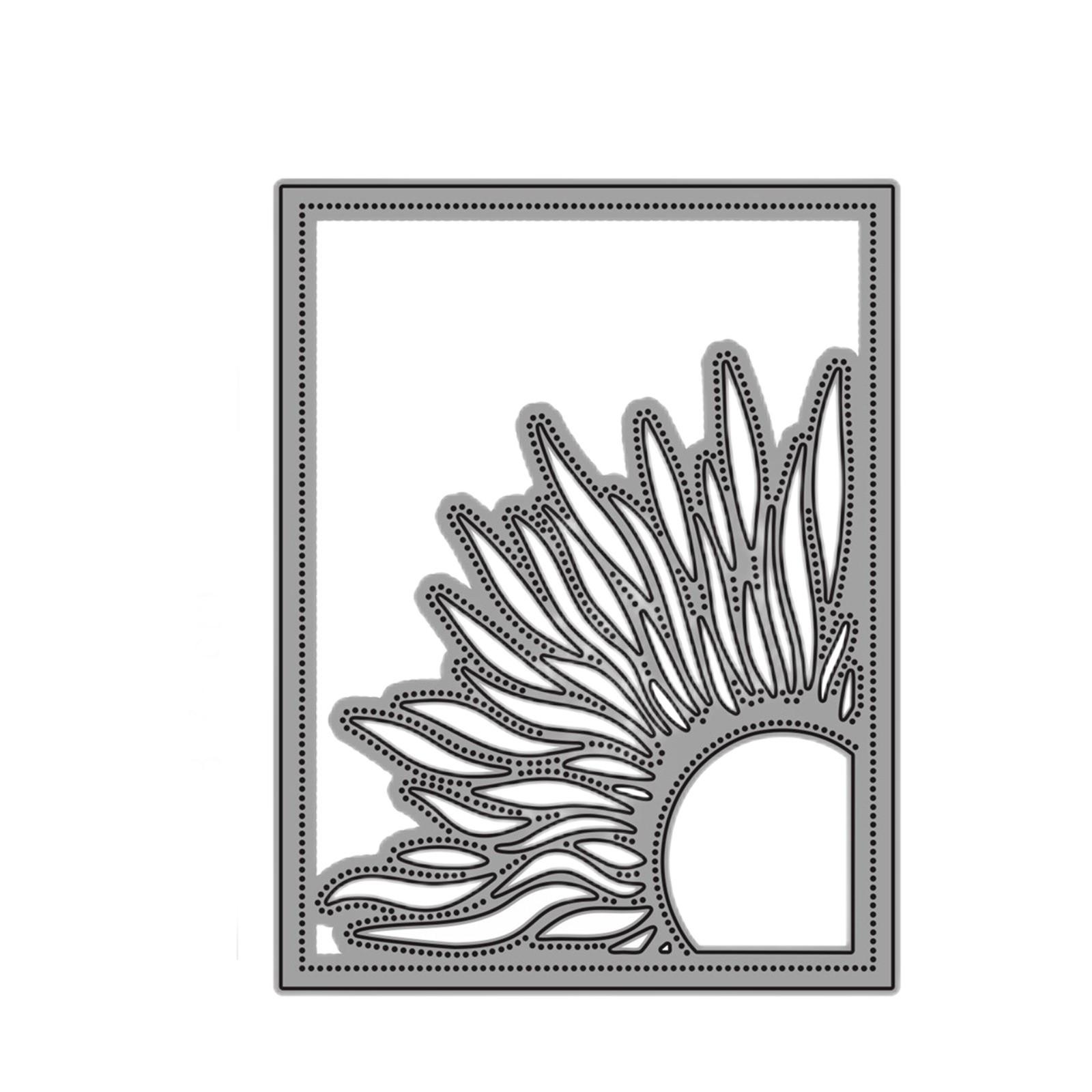 

Вырубной штамп с изображением солнца серебряный