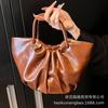 French Pleated Cloud Bag Women's 2025 New Fashion Soft Leather Portable Vegetable Basket Versatile Shoulder Messenger Bag Tide