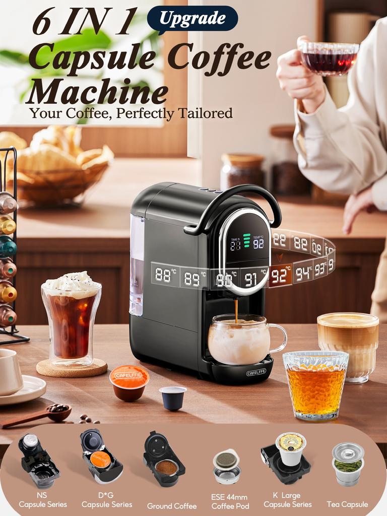 Fully Automatic Portable Capsule Coffee Machine – Compact Size for Office and Home Use, Italian-Style Espresso Maker