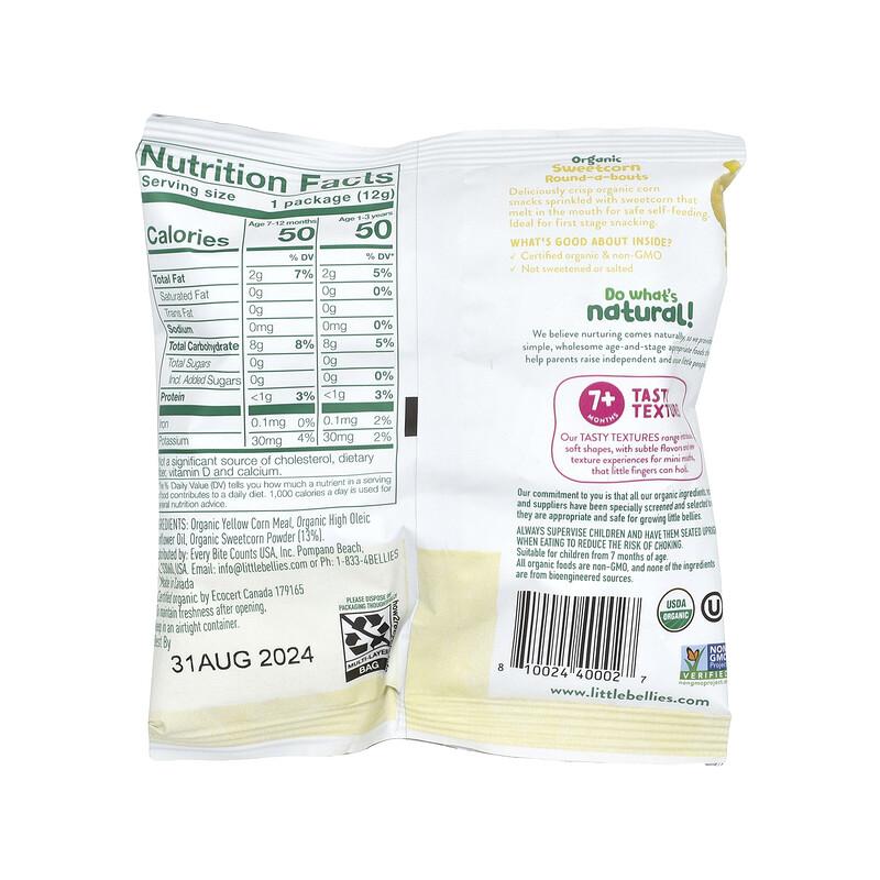 Organic Sweetcorn Round-A-Bouts, 7+ Months, 18 Bags, 0.42 oz (12 g) Each