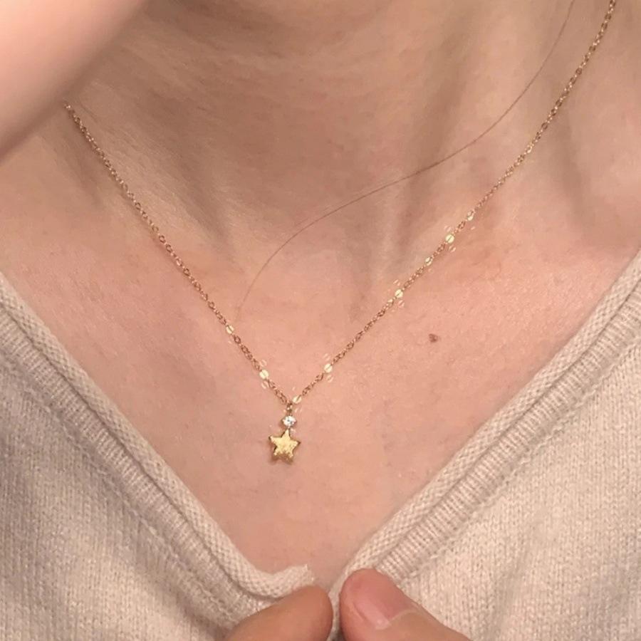 Medieval brushed butterfly zircon flower necklace s non-fading light luxury collarbone chain