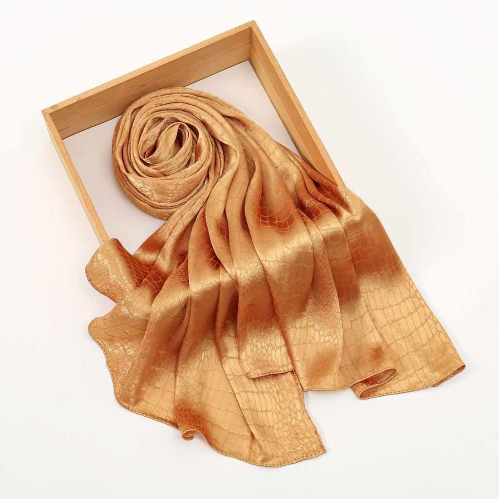 Glimmer Jacquard Satin Crinkle Hijab Silk Scarf Plain Muslim Women Hijabs Crepe Pleated Scarf Islam Women Turban Ramadan