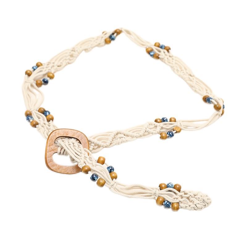 Korean Style Retro Ethnic Woven Belt: Chic & Versatile Waist-Cinching Accessory for Dresses