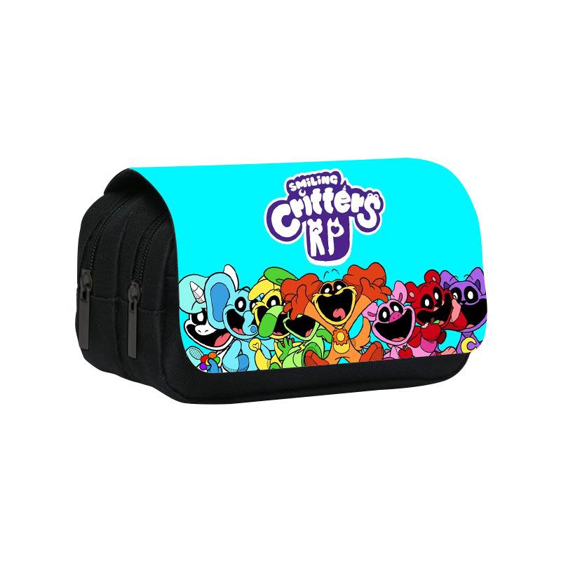 Doppellagiges Federmäppchen Lachende Critters 22cm/8,7inch Schultaschen-Stifteetui für Schüler Großer Stauraum Schüler-Federmäppchen Schulgeschenk