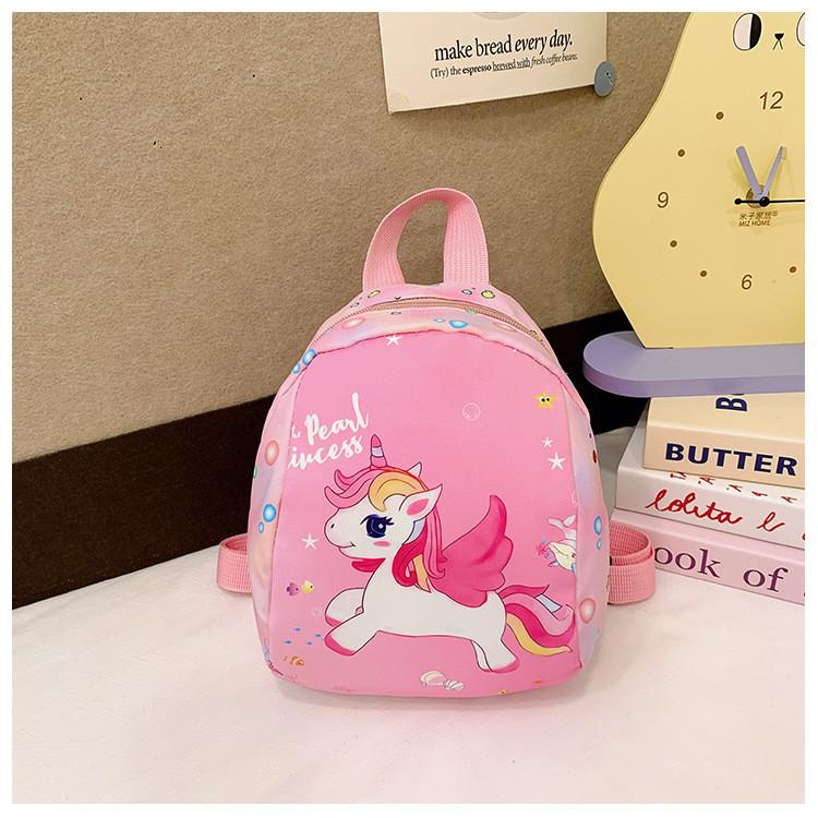 Adorable Cartoon Unicorn Backpack For Kids Stylish Pink Nylon School Bag