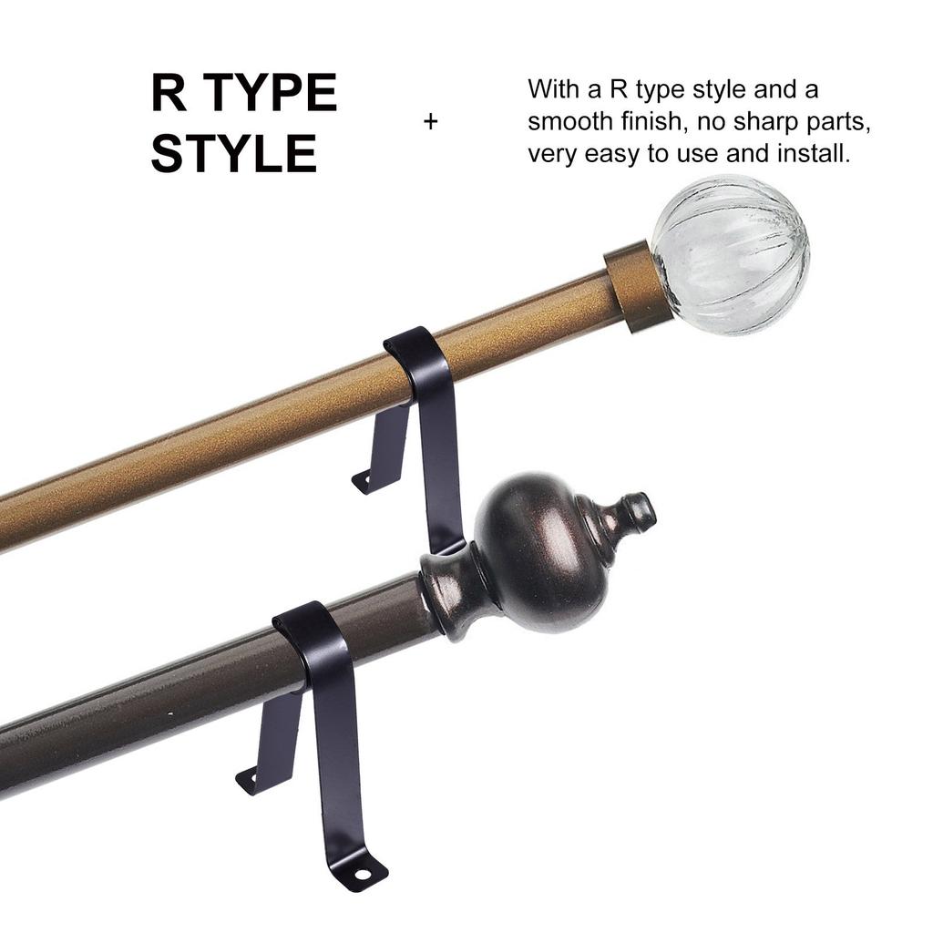 3Pcs Curtain Rod Bracket 19Mm R-Type Premium Steel Simple Install Suitable for Multiple Occasions Window Dressing Bracket