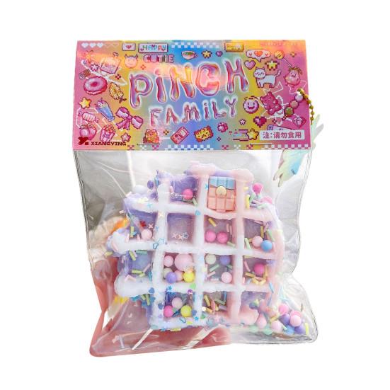 Waffle Squeeze Toy Slow Rebound Stress Relief Bunny Dessert Cat Paw Squishes Sensory Fidget Pinch Toy Kids Adults Birthday Gift