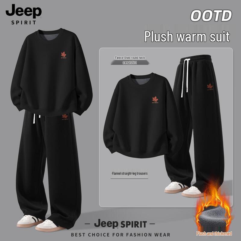 

JEEP SPIRIT Men s Winter Fleece Sweatshirt & Pants Set 2XL