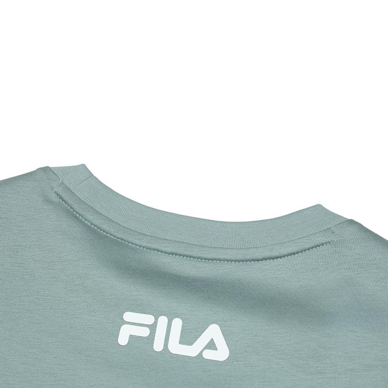 FILA Fashion Casual Knitted Short Sleeve T-Shirt Men tops Ice-Green Blue F11M519104FLG