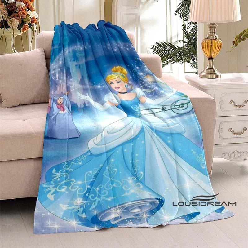 Disney Cinderella Princess Flannel Blanket Fluffy and Comfortable Adult Nap Blanket Soft Bedding Sofa Blanket Party Home Dec