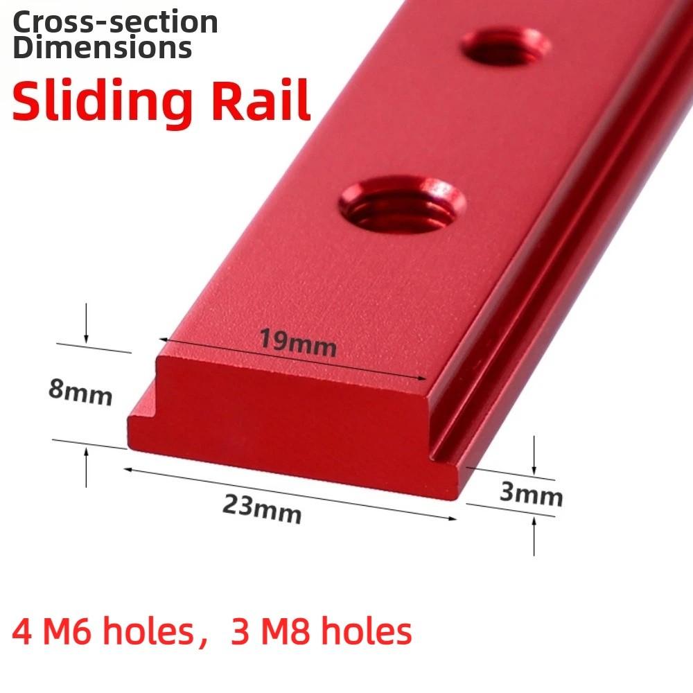 200mm Length T Track Jig Red Color Woodworking T Bar Miter Track Accessory Woodworking Projects