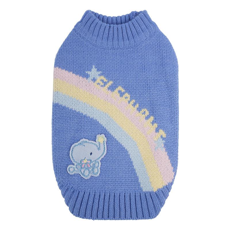 

Свитер для питомца осенне-зимний теплый одежда для щенка радужный вязаный свитер плюшевый мишка одежда для питомца M синий