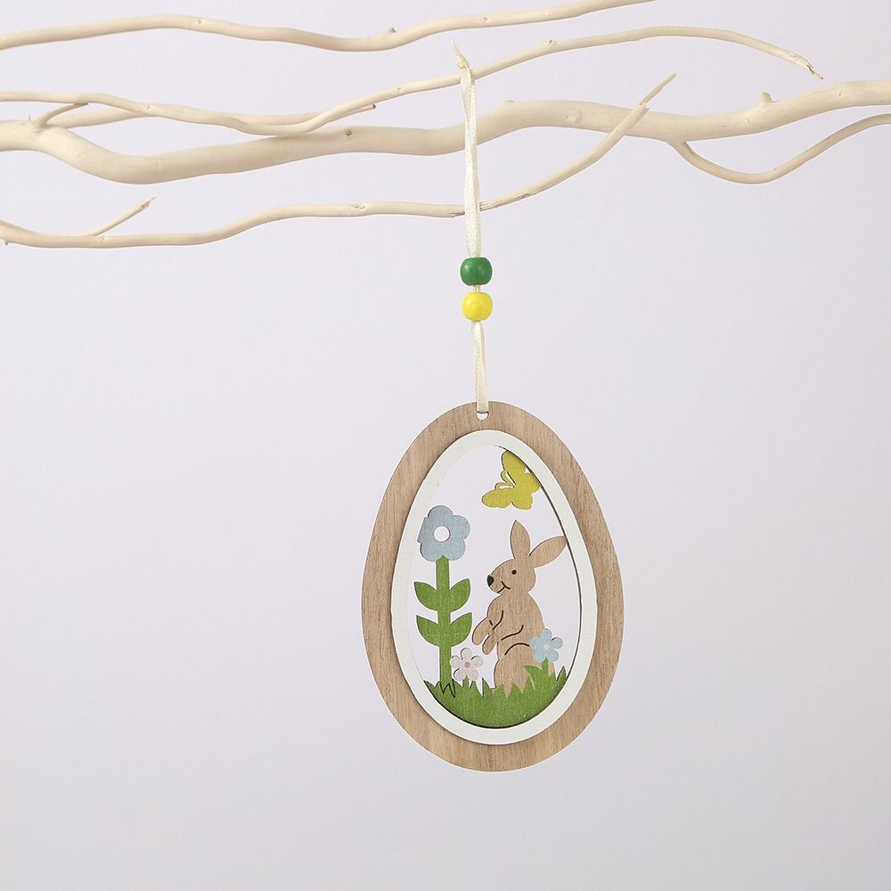 Easter Decor Easter Ornaments Wood Material Hanging Ornaments Wooden Ornaments  Outdoor Decor
