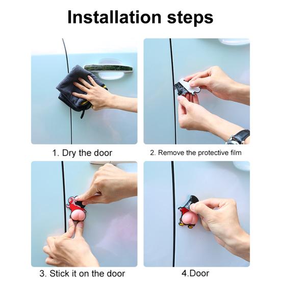 4 Stück Anti-Kratz-Aufkleber, Anti-Deform-Hintern, dekorativer, universeller 3D-Form-Antikollisionsaufkleber für die Tür