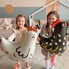 2Pcs Cartoon Chicken Aluminum Foil Balloons Black White Polka Dot Standing Balloon Kids Birthday Party Festival Decorations