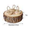 Natural Wood Bunny Toy Round Shaped 3-Grid Hamster Foraging Toy Educational Toy Bite-resistant Rabbit Chewing Toy Pet Supplies