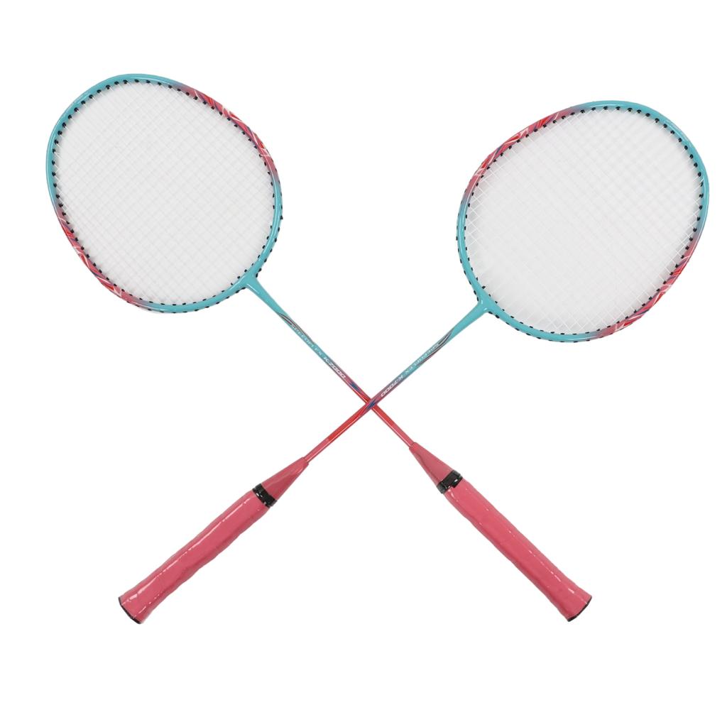 Badminton Racket Lightweight Portable Iron Alloy Frame Double Badminton Racquets for Beginner