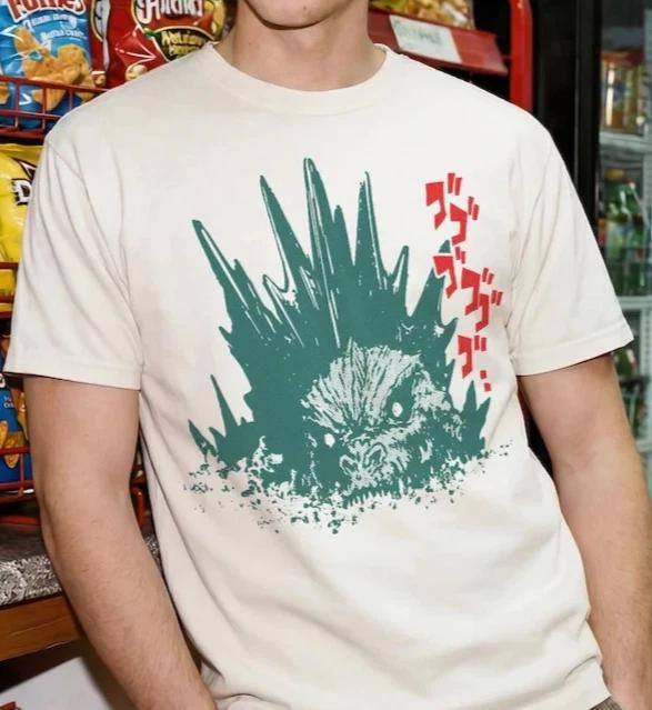 Kaiju Monster Movie Graphic T-Shirt Retro Japanese Comic Style Shirt M