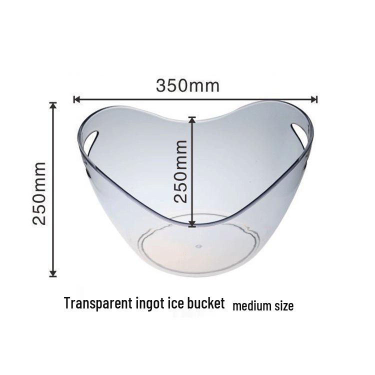 Yuanbao Transparent Plastic Ice Bucket for Wine, Beer, and Champagne - Handheld with Ears