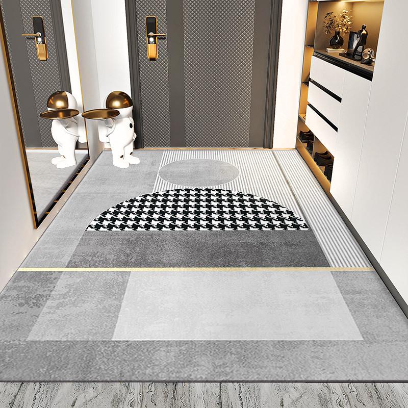 

Входной коврик Светлый роскошный домашний коврик для двери Грязеотталкивающий входной коврик Коврик для пеленания обуви Серый входной ковер 80*100CM