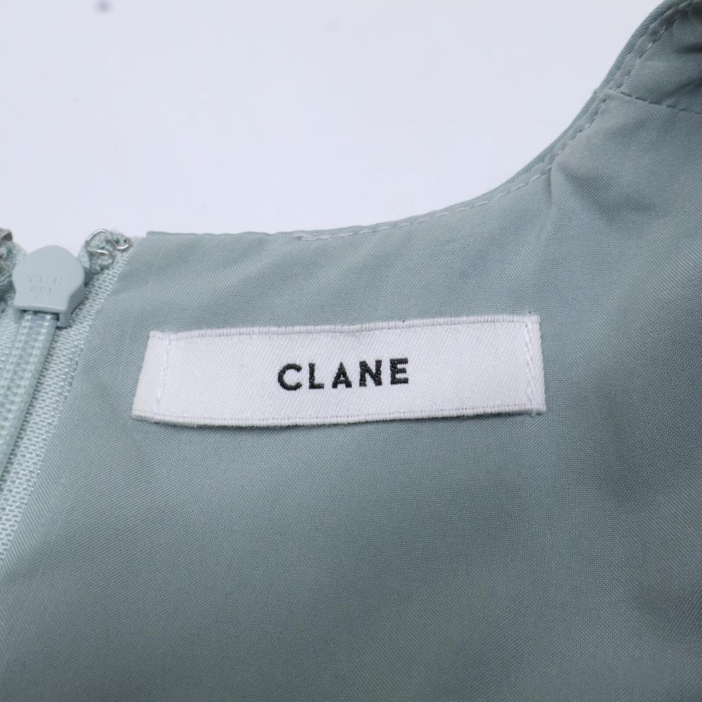 CLANE [Good condition/24 year old] 16112-5142 SLASH SHOULDER ONEPIECE Slash Shoulder dress 1 greenUsed