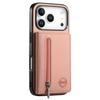 For iPhone 17 Pro Max Case Zipper Card Holder Kickstand Jeans Cloth Texture Leather Back Cover
