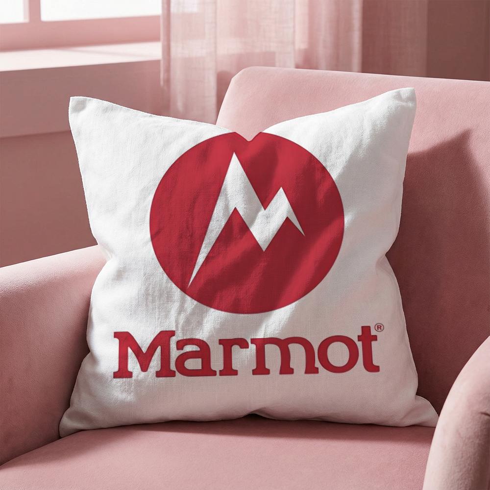 Cute Design M-Marmot Cushion Cover Multi-Scene Pillow Cover for Home & Car - Reversible, Soft & Durable for Daily Use