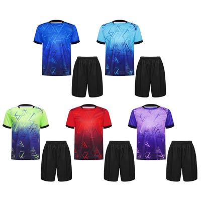 Children's Boys' Sports Clothing Set Short Sleeve Sports Shirt with Shorts Loose Fit Sports Suit Tracksuit Fitness Sportswear