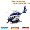Elicottero Diecast 1/32 Polizia, Elicottero Comando Sicurezza Pubblica, Modello Aereo in Scala, Giocattoli per Bambini Regalo con Funzione a Retrocazione/voce/luce