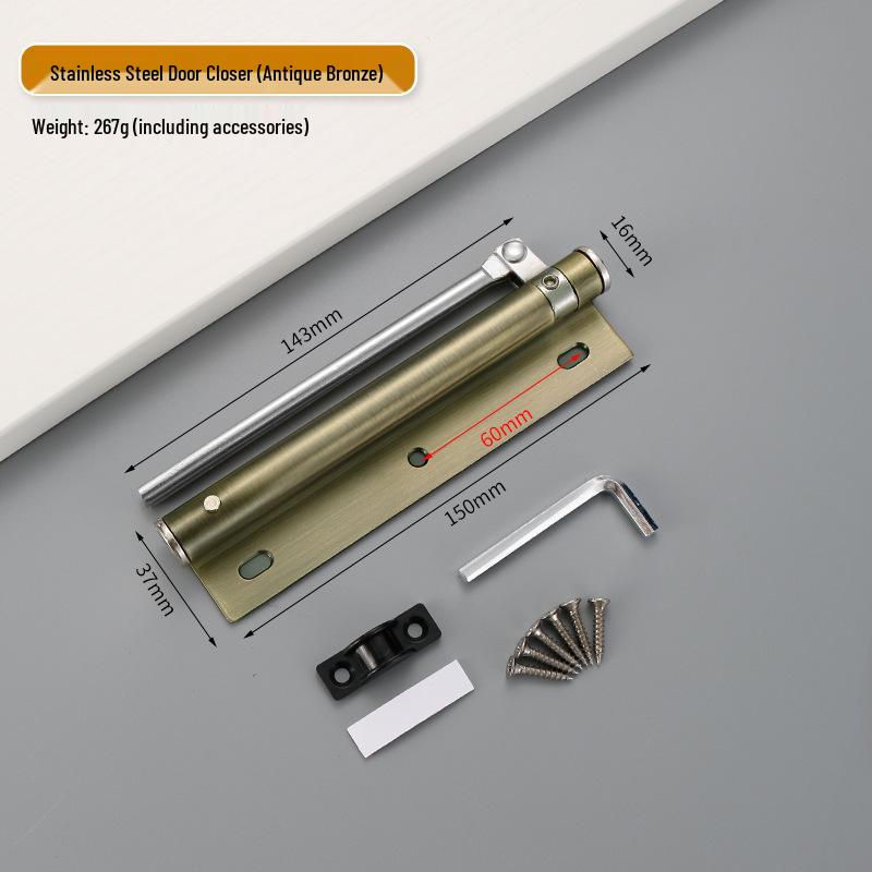 Adjustable Silent Stainless Steel Automatic Door Closer Spring for Lightweight Wooden Doors
