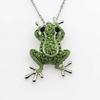 ZAKOL Luxury Green Crystal Frog Brooch Animal Brooches Pins For Women Dress Coat Accessories Jewelry Gift