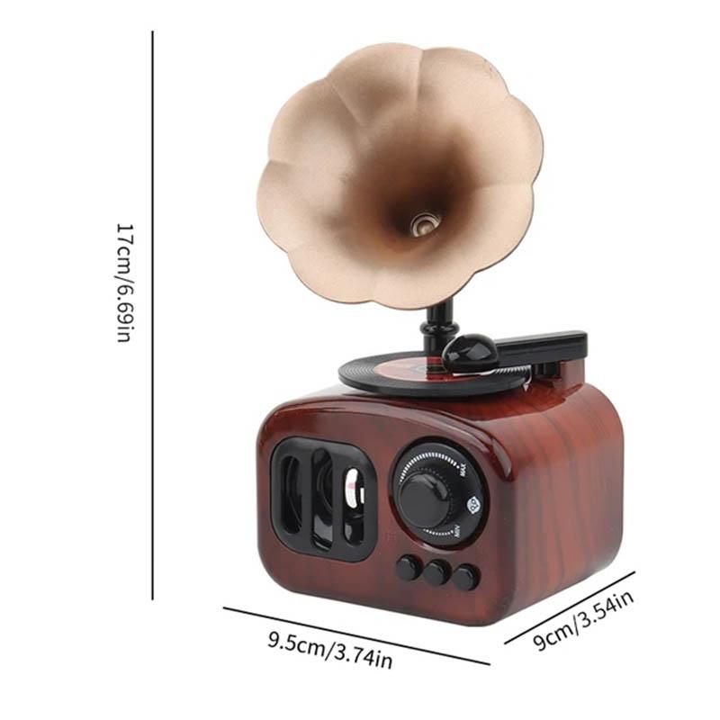 Vintage Nostalgia Phonograph Music Box Home Desktop Scene Decoration Small Ornaments Realistic Phonograph Toy Perfect Gift