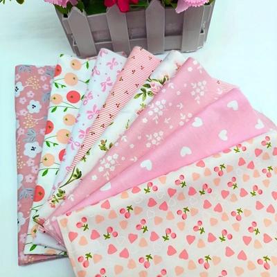8pcs Cotton Fabric Bundle Clothing Crafts For Patchwork Sewing 25X20cm Sewing Supplies 50*40cm Pink Floral DIY