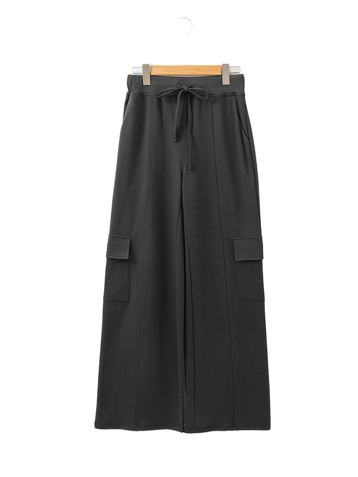 

Shiying High-Waist Casual Drawstring Wide-Leg Pants for Women Small серый