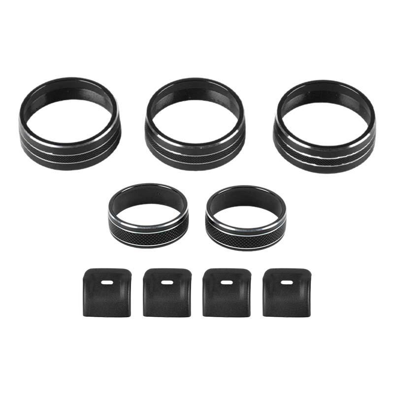 

For Jeep Wrangler JK 2012-2017 Air Conditioning CD Switch Window Control Knob Decoration Ring Cover Aluminum Alloy чёрный
