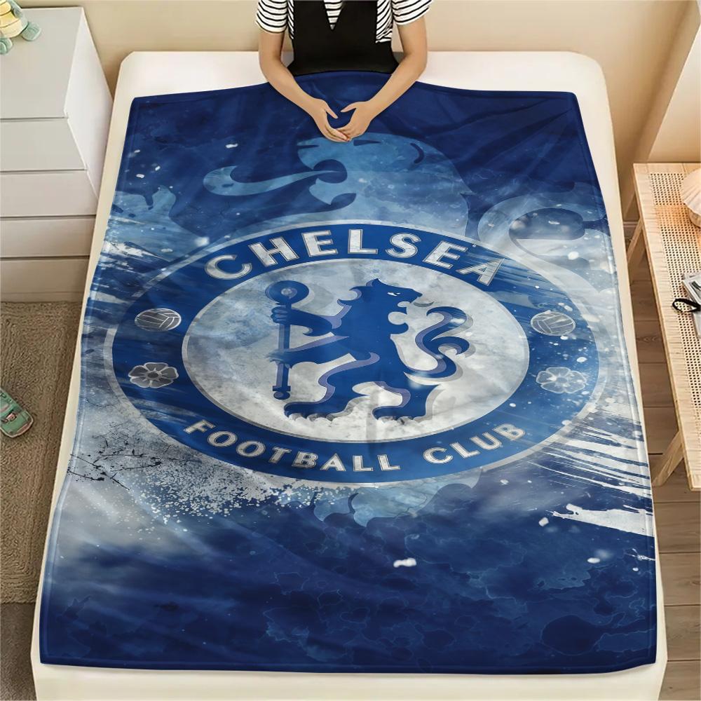 The Blues Logo Print FlAannel Blanket, High Quality Comfortable for All Seasons, Home Decor, Warmth and Comfort