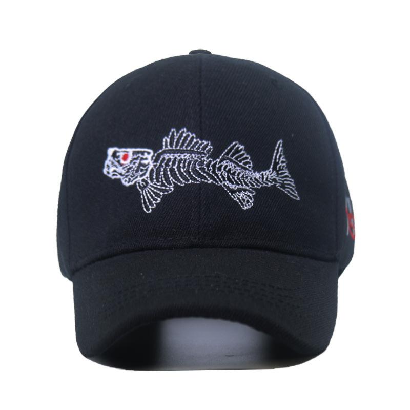 New Fishbone Embroidery Cap Men'S And Women'S Outdoor Casual Visor Summer Sun Block Baseball Cap