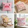 Cute Anime Pink Pig Kwaii Cartoon Cushion Cover Short Plush Pillowcase for Bed Sofa Carwashable