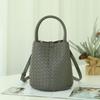 Hand-woven Bucket Bag Genuine Leather Women's Exquisite Fashionable Handbag Single-shoulder Cross-slung Tote
