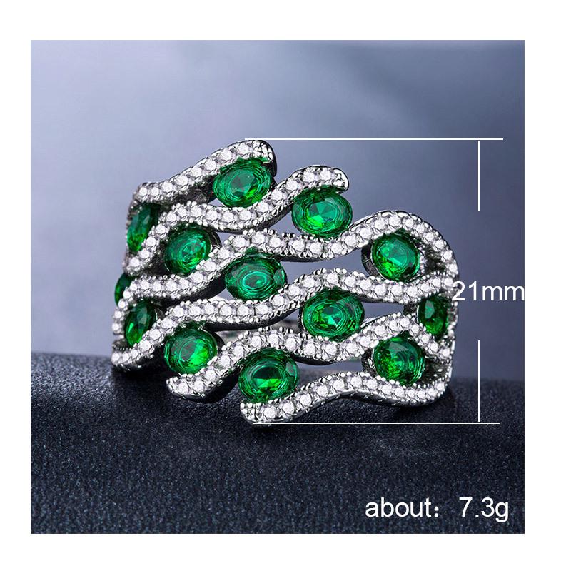 Exaggerated Women'S Zircon Ring Silver Plated Jewelry