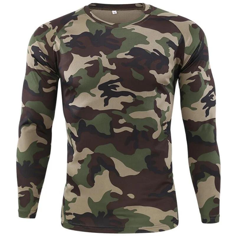 Fashion Versatile Camouflage Printed Top Long Sleeve Casual Loose Comfortable Pullovers Long Sleeves Men’s 4XL