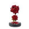 Two roses glass cover ornament Christmas Valentine's Day birthday gift LED light simulation eternal flower